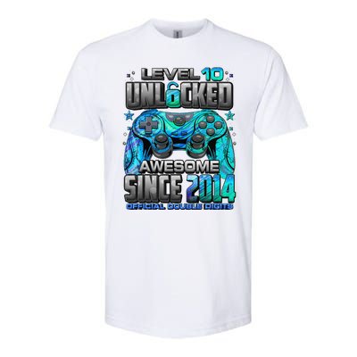 Level 10 Unlocked Awesome Since 2014 10th Birthday Gaming Softstyle CVC T-Shirt