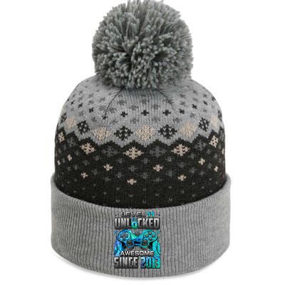 Level 11 Unlocked Awesome Since 2013 11th Birthday Gaming The Baniff Cuffed Pom Beanie