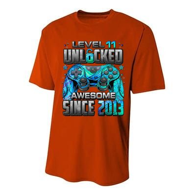 Level 11 Unlocked Awesome Since 2013 11th Birthday Gaming Performance Sprint T-Shirt