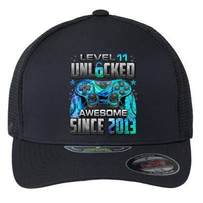 Level 11 Unlocked Awesome Since 2013 11th Birthday Gaming Flexfit Unipanel Trucker Cap