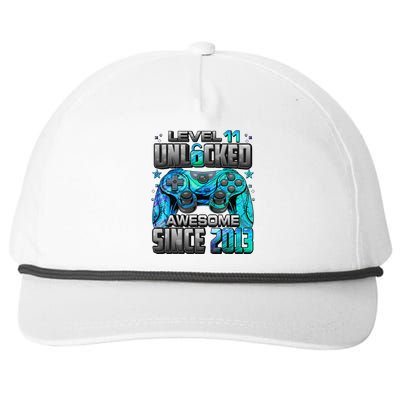 Level 11 Unlocked Awesome Since 2013 11th Birthday Gaming Snapback Five-Panel Rope Hat