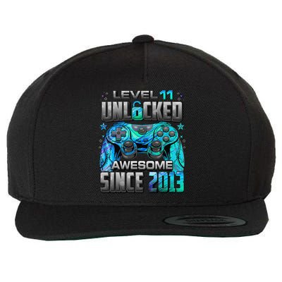 Level 11 Unlocked Awesome Since 2013 11th Birthday Gaming Wool Snapback Cap