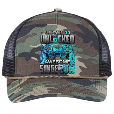 Level 11 Unlocked Awesome Since 2013 11th Birthday Gaming Retro Rope Trucker Hat Cap