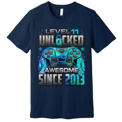 Level 11 Unlocked Awesome Since 2013 11th Birthday Gaming Premium T-Shirt