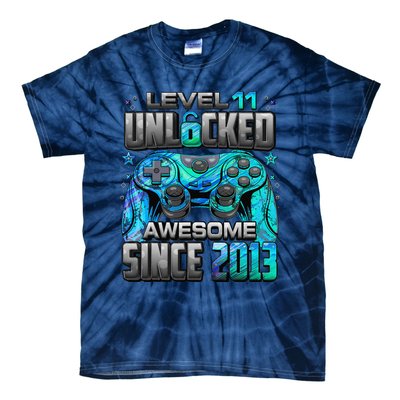 Level 11 Unlocked Awesome Since 2013 11th Birthday Gaming Tie-Dye T-Shirt