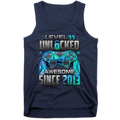 Level 11 Unlocked Awesome Since 2013 11th Birthday Gaming Tank Top