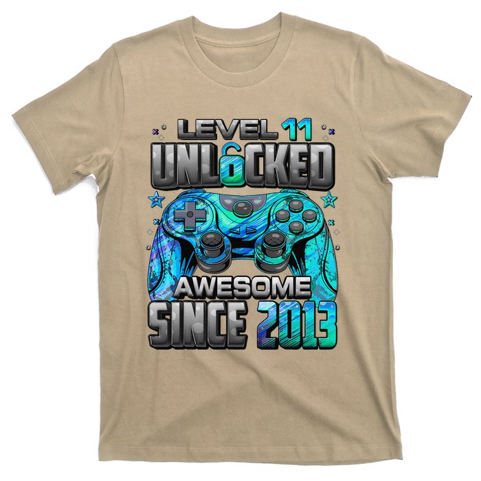 Level 11 Unlocked Awesome Since 2013 11th Birthday Gaming T-Shirt