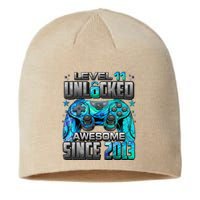 Level 11 Unlocked Awesome Since 2013 11th Birthday Gaming Sustainable Beanie