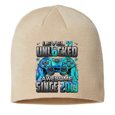 Level 11 Unlocked Awesome Since 2013 11th Birthday Gaming Sustainable Beanie