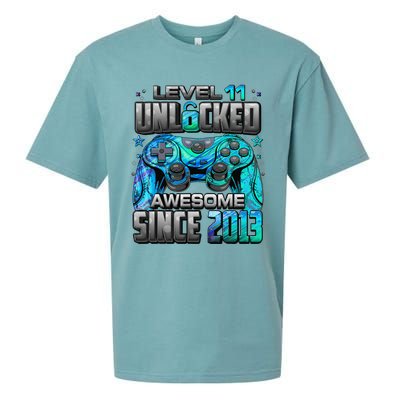 Level 11 Unlocked Awesome Since 2013 11th Birthday Gaming Sueded Cloud Jersey T-Shirt