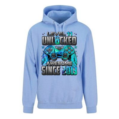 Level 11 Unlocked Awesome Since 2013 11th Birthday Gaming Unisex Surf Hoodie