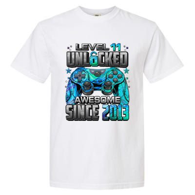 Level 11 Unlocked Awesome Since 2013 11th Birthday Gaming Garment-Dyed Heavyweight T-Shirt