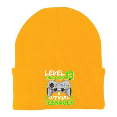 Level 13 Unlocked Teenager 13th Birthday Gamer Knit Cap Winter Beanie