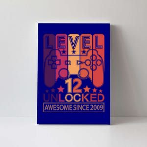 Level 12 Unlocked Awesome Since 2009 Gamer Gift Canvas