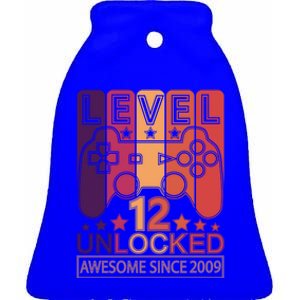 Level 12 Unlocked Awesome Since 2009 Gamer Gift Ceramic Bell Ornament