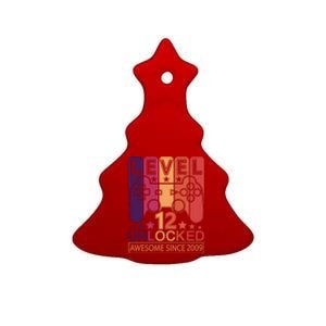 Level 12 Unlocked Awesome Since 2009 Gamer Gift Ceramic Tree Ornament