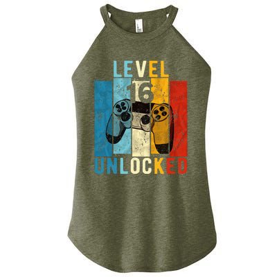 Level 16 Unlocked Video Gamer 16 Year Old 16th Birthday Gift Women’s Perfect Tri Rocker Tank