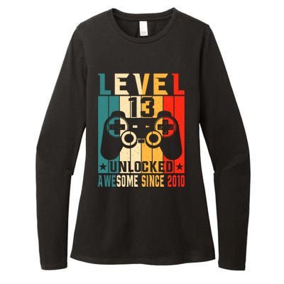 Level 13 Unlocked Awesome Since 2010 13th Birthday Gamer Gift Womens CVC Long Sleeve Shirt