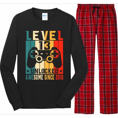 Level 13 Unlocked Awesome Since 2010 13th Birthday Gamer Gift Long Sleeve Pajama Set