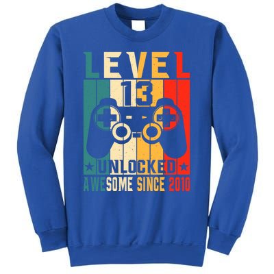 Level 13 Unlocked Awesome Since 2010 13th Birthday Gamer Gift Sweatshirt