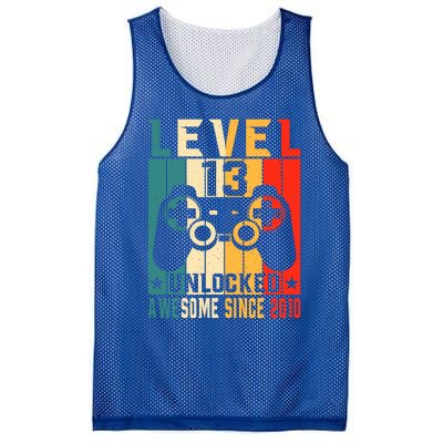 Level 13 Unlocked Awesome Since 2010 13th Birthday Gamer Gift Mesh Reversible Basketball Jersey Tank