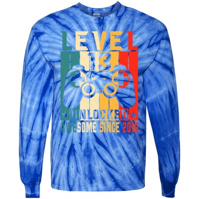 Level 13 Unlocked Awesome Since 2010 13th Birthday Gamer Gift Tie-Dye Long Sleeve Shirt