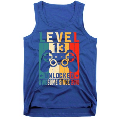 Level 13 Unlocked Awesome Since 2010 13th Birthday Gamer Gift Tank Top