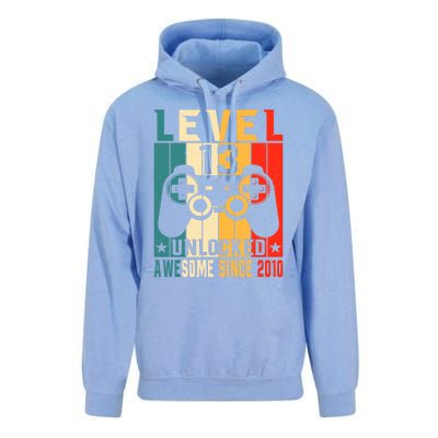 Level 13 Unlocked Awesome Since 2010 13th Birthday Gamer Gift Unisex Surf Hoodie