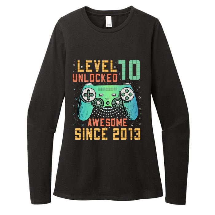 Level 10 Unlocked 10th Birthday 10 Year Old Boy Gifts Gamer Womens CVC Long Sleeve Shirt