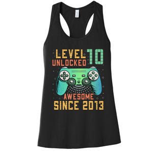 Level 10 Unlocked 10th Birthday 10 Year Old Boy Gifts Gamer Women's Racerback Tank