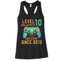 Level 10 Unlocked 10th Birthday 10 Year Old Boy Gifts Gamer Women's Racerback Tank