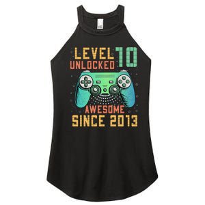 Level 10 Unlocked 10th Birthday 10 Year Old Boy Gifts Gamer Women's Perfect Tri Rocker Tank