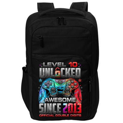 Level 10 Unlocked Awesome Since 2013 10th Birthday Gaming Impact Tech Backpack