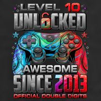 Level 10 Unlocked Awesome Since 2013 10th Birthday Gaming 11oz C Handle Ceramic Mug