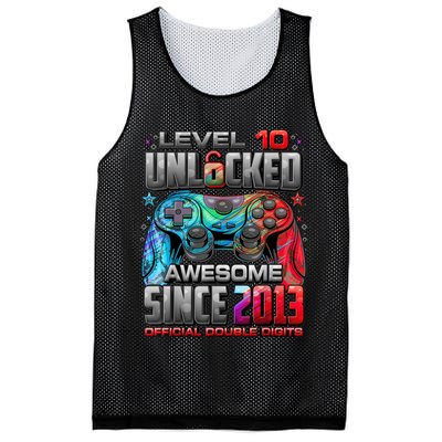 Level 10 Unlocked Awesome Since 2013 10th Birthday Gaming Mesh Reversible Basketball Jersey Tank