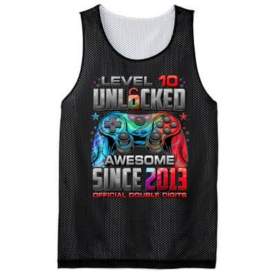 Level 10 Unlocked Awesome Since 2013 10th Birthday Gaming Mesh Reversible Basketball Jersey Tank