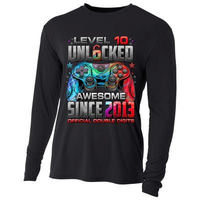 Level 10 Unlocked Awesome Since 2013 10th Birthday Gaming Cooling Performance Long Sleeve Crew