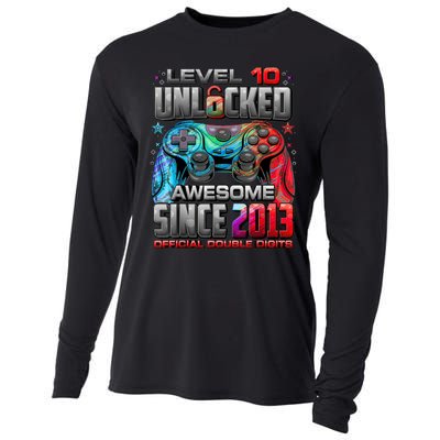 Level 10 Unlocked Awesome Since 2013 10th Birthday Gaming Cooling Performance Long Sleeve Crew