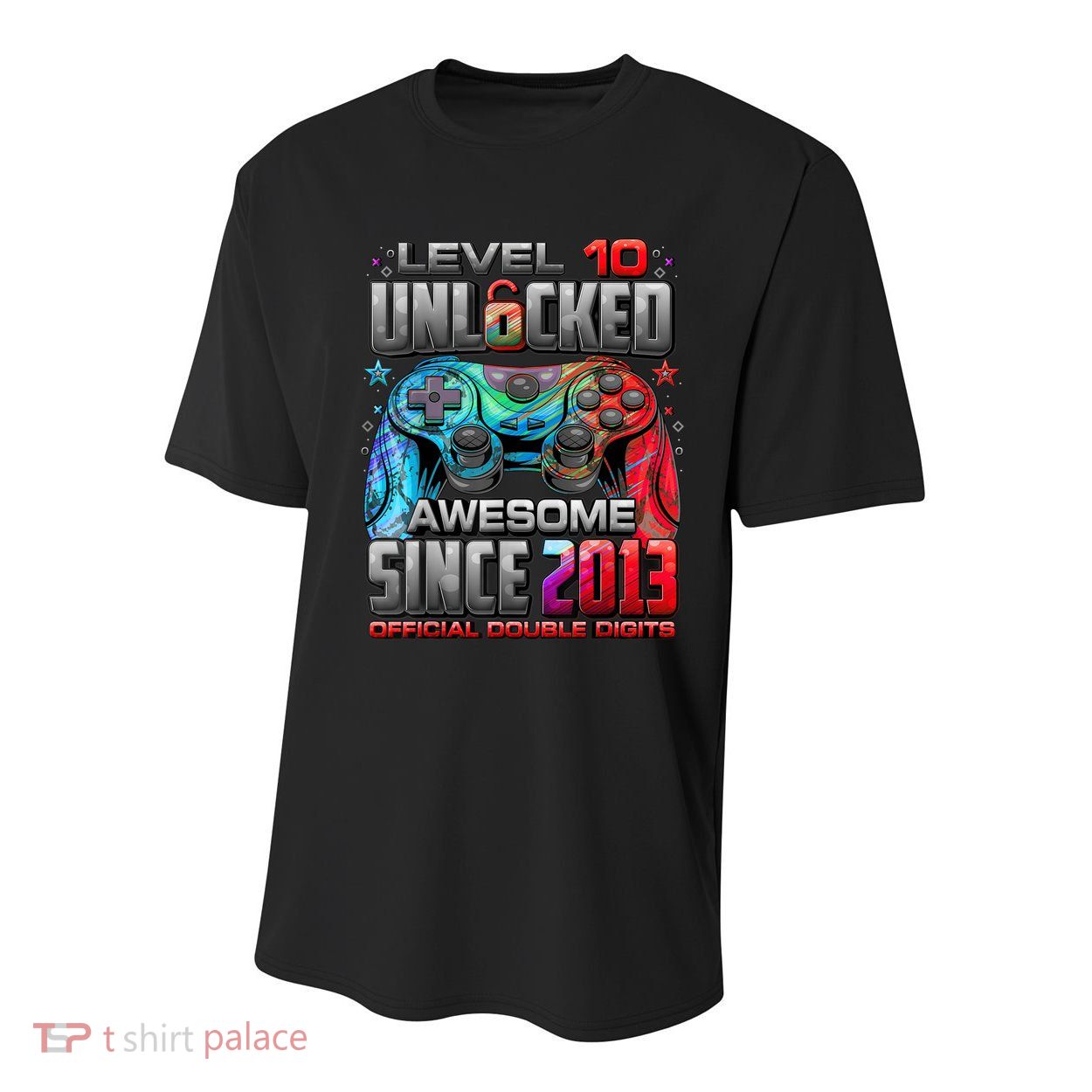 Level 10 Unlocked Awesome Since 2013 10th Birthday Gaming Youth Performance Sprint T-Shirt