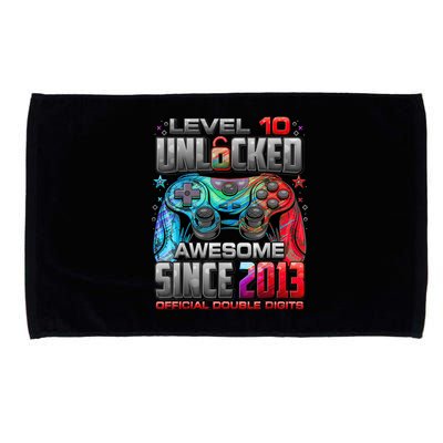 Level 10 Unlocked Awesome Since 2013 10th Birthday Gaming Microfiber Hand Towel