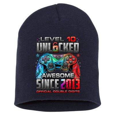 Level 10 Unlocked Awesome Since 2013 10th Birthday Gaming Short Acrylic Beanie