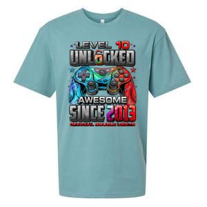 Level 10 Unlocked Awesome Since 2013 10th Birthday Gaming Sueded Cloud Jersey T-Shirt