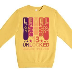 Level 13 Unlocked Birthday Gamer Cute Gift Premium Crewneck Sweatshirt