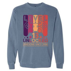 Level 13 Unlocked Birthday Gamer Cute Gift Garment-Dyed Sweatshirt