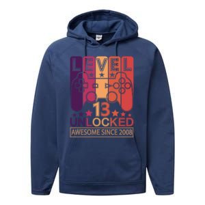 Level 13 Unlocked Birthday Gamer Cute Gift Performance Fleece Hoodie