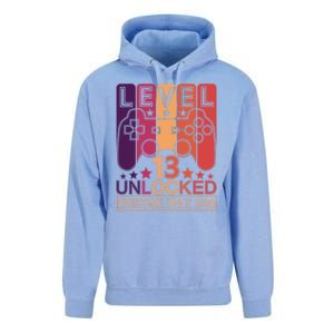 Level 13 Unlocked Birthday Gamer Cute Gift Unisex Surf Hoodie