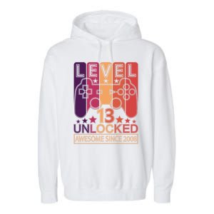 Level 13 Unlocked Birthday Gamer Cute Gift Garment-Dyed Fleece Hoodie