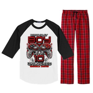 Level 10 Unlocked Awesome Since 2013 10th Birthday Gaming Raglan Sleeve Pajama Set