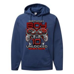 Level 10 Unlocked Awesome Since 2013 10th Birthday Gaming Performance Fleece Hoodie