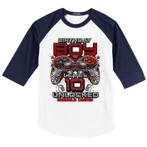 Level 10 Unlocked Awesome Since 2013 10th Birthday Gaming Baseball Sleeve Shirt